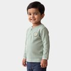 Infants Green Cotton Round Neck Regular T-Shirt, Light Green, small