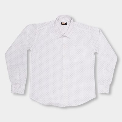 Boys Rich Eggshell White Cotton Classic Casual Shirt