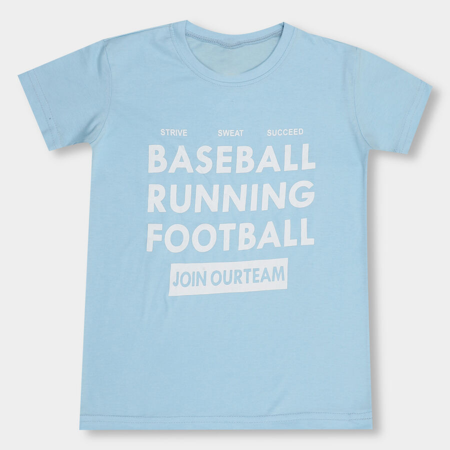 Boys' Half Sleeves T-Shirt, हल्का नीला, large image number null