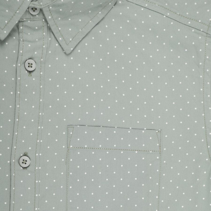 Boys Light Sage Green Cotton Classic Casual Shirt, Light Green, large image number null