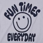 Boys Mid Blue Cotton Round Neck Casual T-Shirt, Mid Blue, small