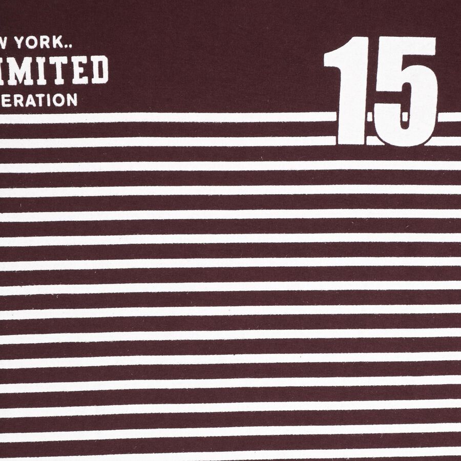Boys' 100% Cotton Half Sleeves T-Shirt , Maroon, large image number null