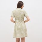 Women's Light Sage Green Collared Shirt Dress, Light Green, small