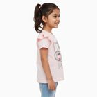 Girls Light Pink Cotton Round Neck Casual T-Shirt, Light Pink, small image number null