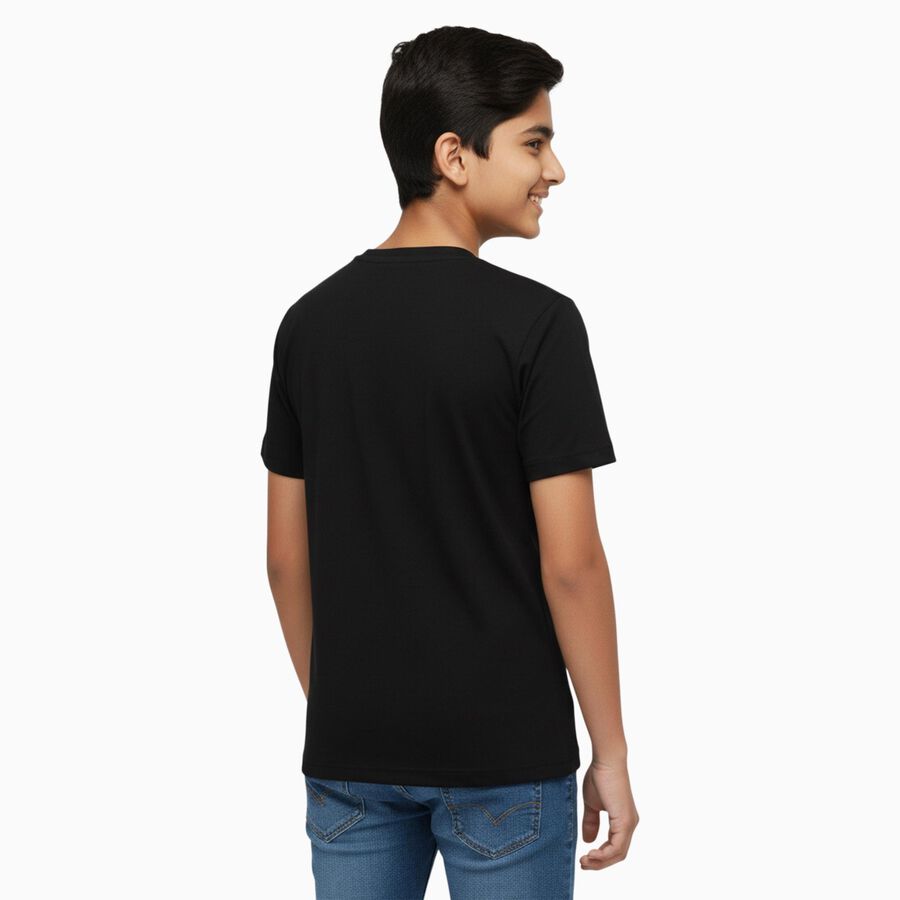 Boys' Half Sleeves T-Shirt, Black, large image number null
