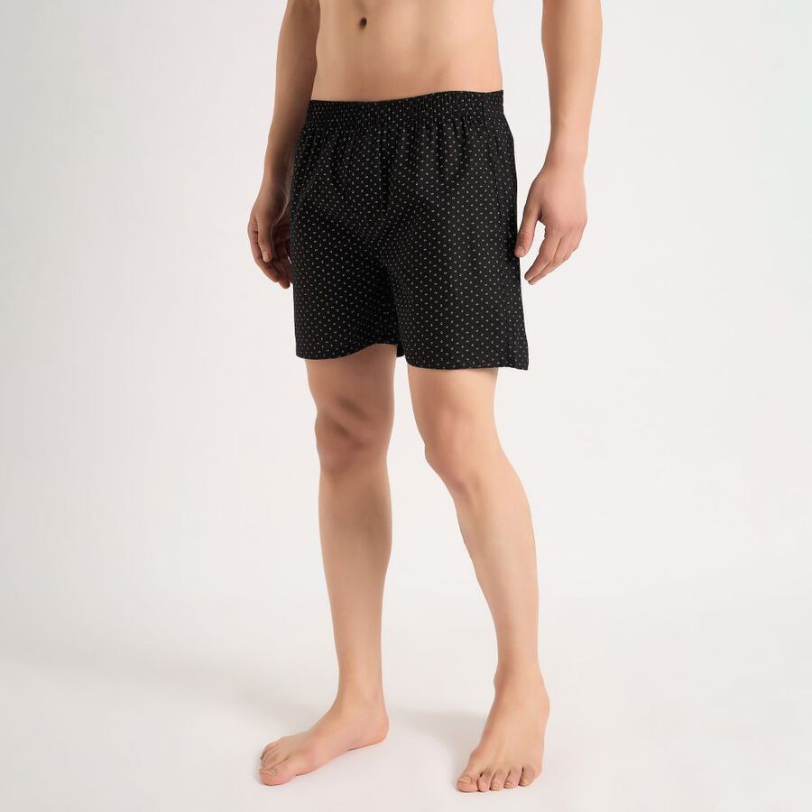 Men's Cotton Boxers, Black, large image number null