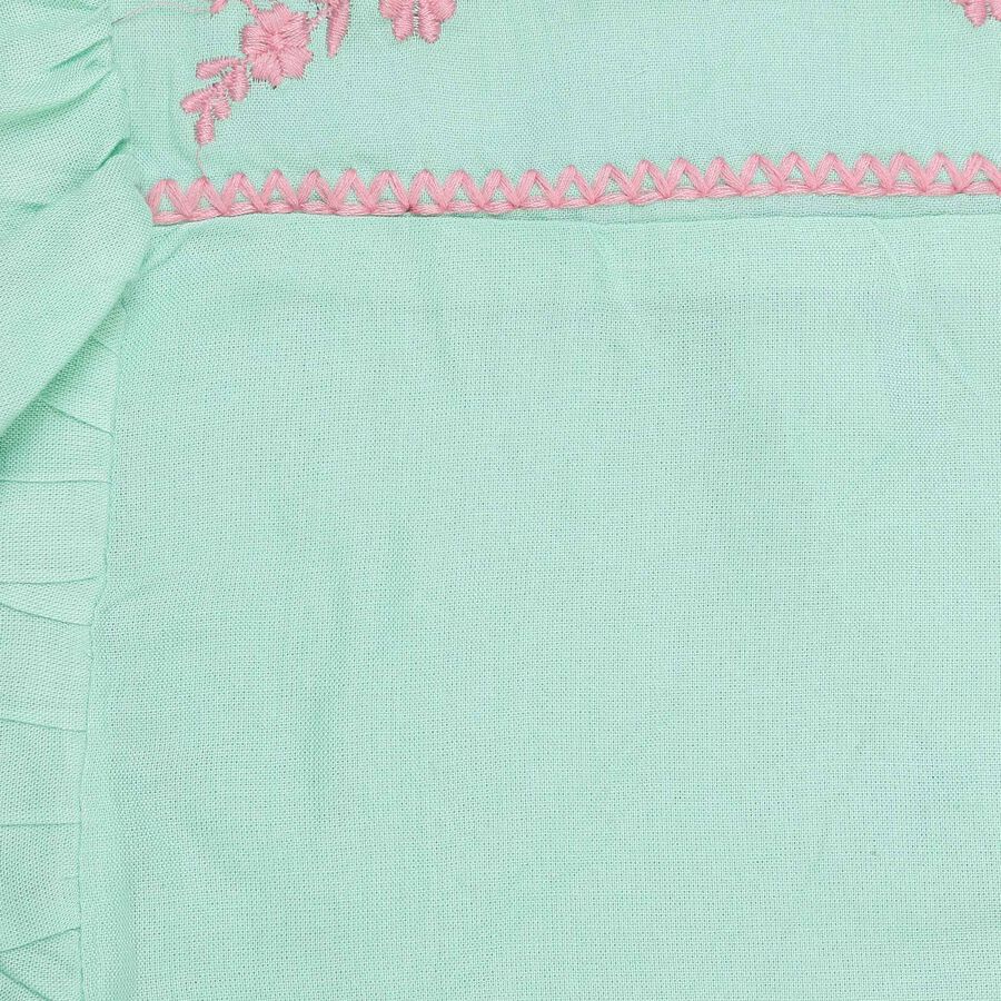 Girls Embellished Short Sleeve Top, Light Green, large image number null