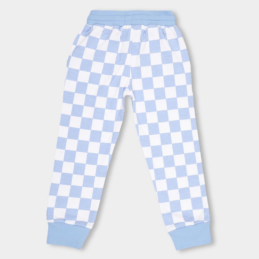 Boys' Muted Blue Regular Fit Printed Pyjama, हल्का नीला, large image number null