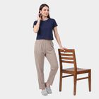 Women's Grey Straight Fit Striped Lounge Pyjama, हल्का ग्रे, small