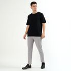 Men's Light Ash Grey Tapered Fit Track Pants, Light Grey, small