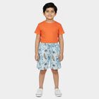 Boys' Light Blue Tropical Print Cotton Jamaican Shorts, Light Blue, small
