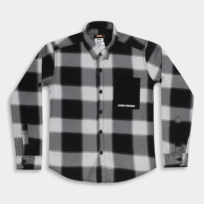 Boys' Dusty Charcoal Black Cotton Classic Casual Shirt