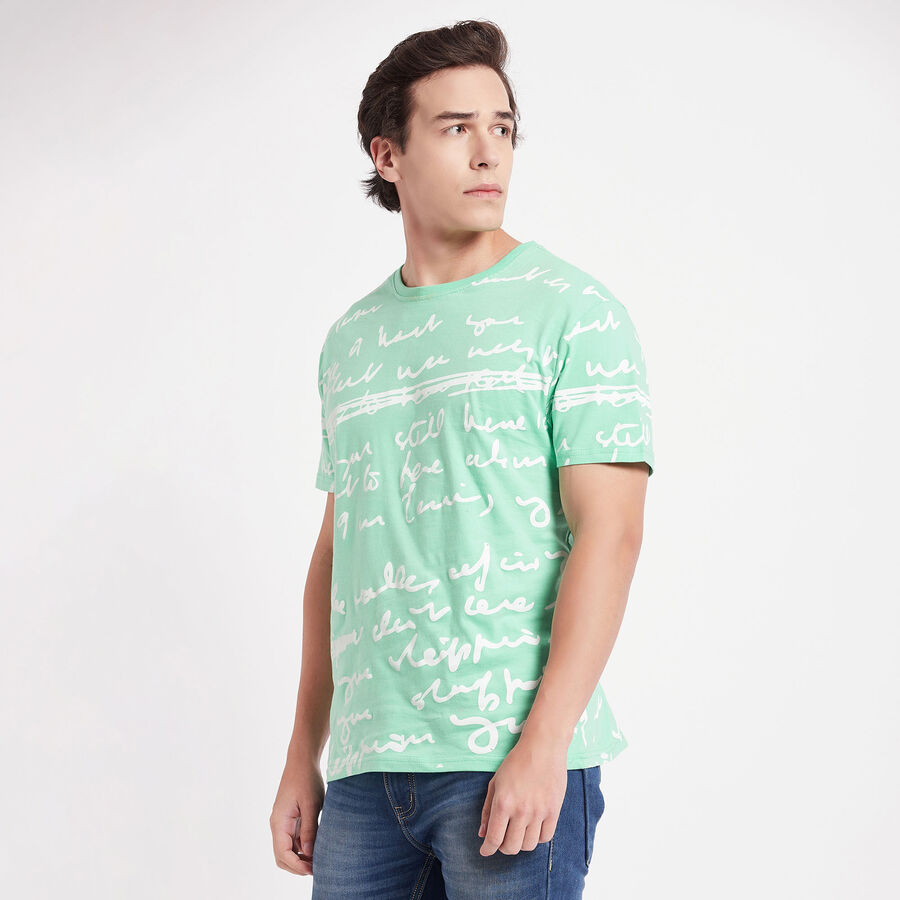 All Over Print Round Neck T-Shirt, Light Green, large image number null