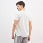 Men's Bright Eggshell White Crew Neck Athleisure T-Shirt, ऑफ व्हाइट, small