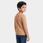 Boys Beige Crew Neck Regular T-Shirt, Beige, small