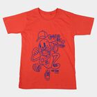 Boys Peach Round Neck Regular Boys T-Shirt, Peach, small