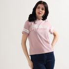 Ladies' 100% Cotton Round Neck T-Shirt, गुलाबी, small image number null