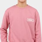 Boys' Pink Crew Neck Pullover Sweatshirt, गुलाबी, small