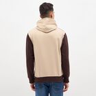 Men's Beige and Brown Hooded Casual Sweatshirt, Beige, small image number null