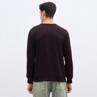 Men's Deep Burgundy Crew Neck Casual Sweatshirt, Wine, small image number null