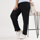 Women's Black Regular Fit Solid Track Pants, Black, small
