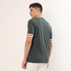 Men's Green Cotton Round Neck Graphic Printed T-Shirt, Light Green, small