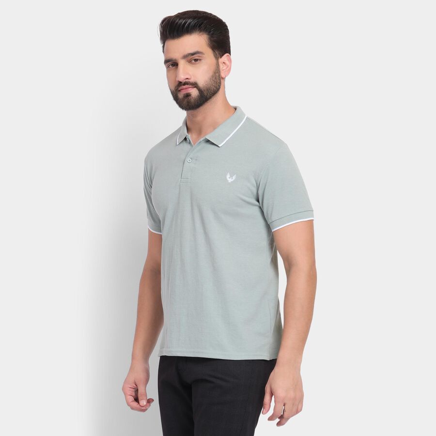 Men's Collared Half Sleeves T-Shirt , एक्वा, large image number null