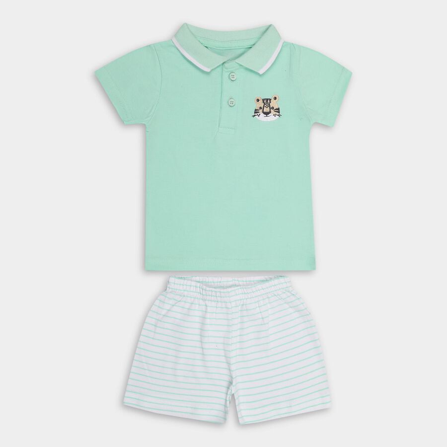Infants' 100% Cotton Baba Suit, Light Green, large image number null
