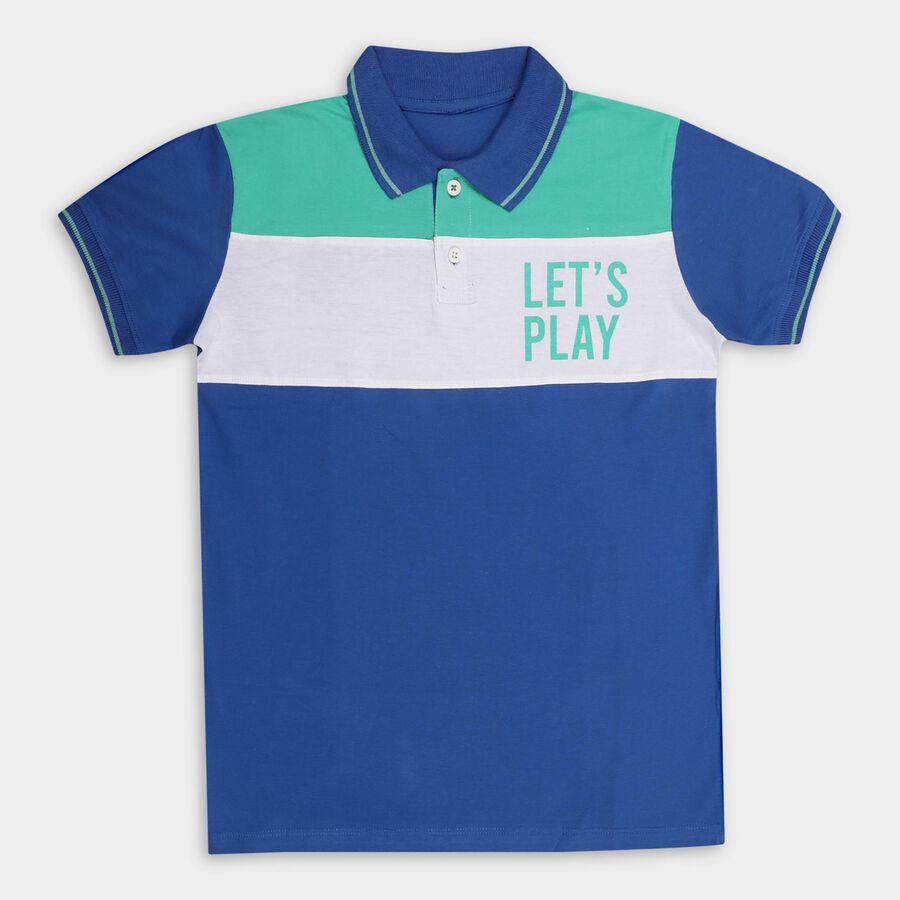 Boys' Half Sleeves T-Shirt, रॉयल ब्लू, large image number null