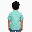 Boys Light Mint Green Cotton Half Sleeve Classic Casual Shirt, Light Green, small