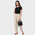 Women's Beige Regular Fit Palazzos, गहरा पीला, small