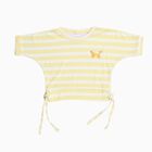Girls Soft Yellow Round Neck Casual T-Shirt, पीला, small