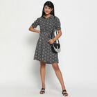 All Over Print Knee Length Dress, Black, small image number null