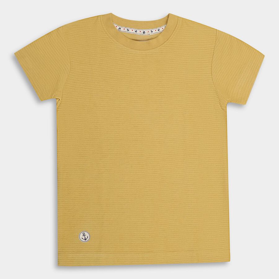 Boys' Half Sleeves T-Shirt , मस्टर्ड, large image number null