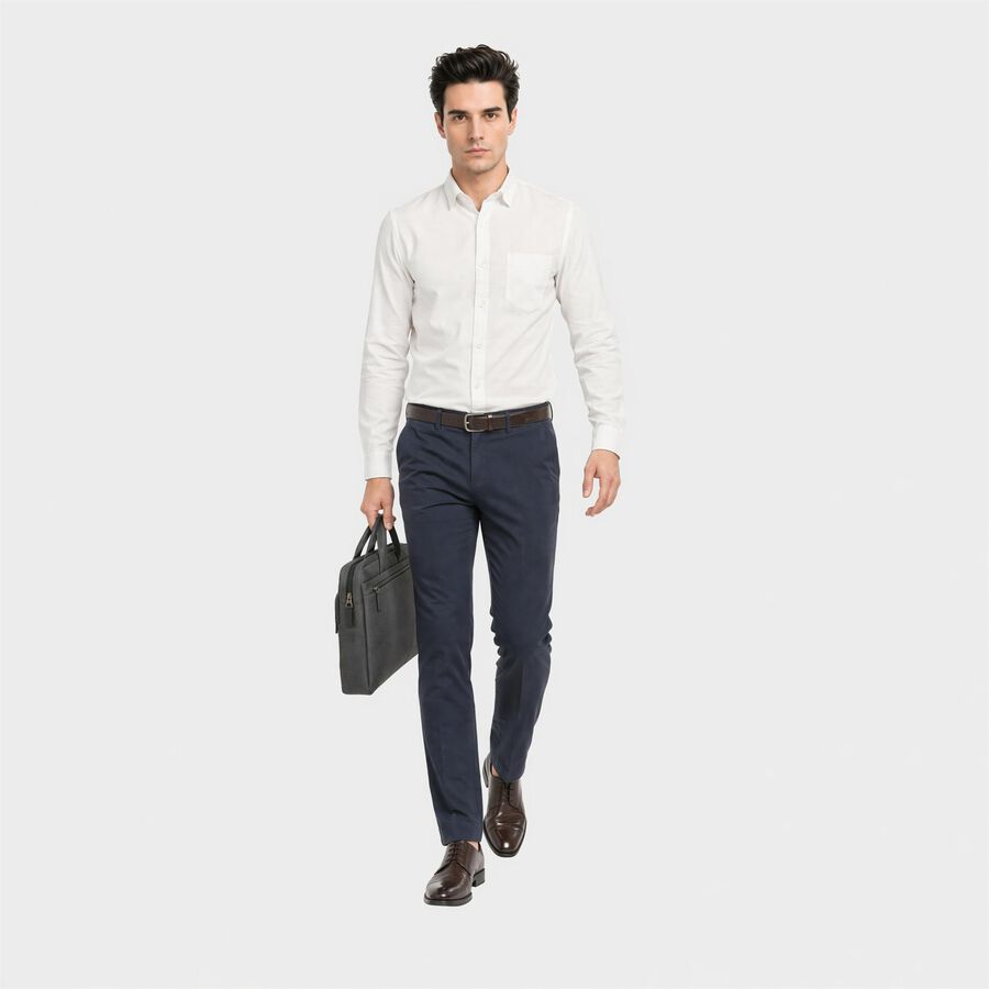 Men's White Formal Shirt, White, large