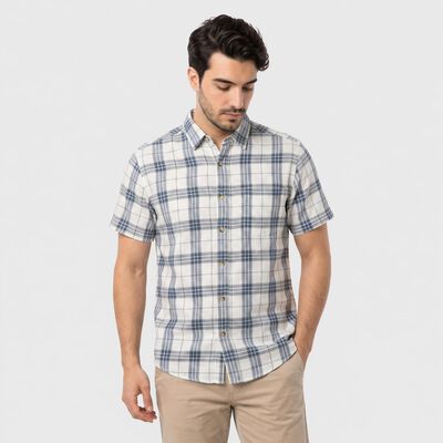 Men's Blue Checked Casual Shirt