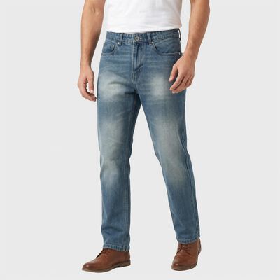 Men's Blue Straight Fit Faded Jeans