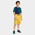 Boys Yellow Regular Fit Side Striped Bermuda Shorts, Mustard, small
