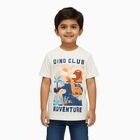 Boys' Off-White Cotton Round Neck Casual T-Shirt, ऑफ व्हाइट, small image number null