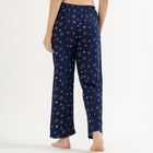 Women's Deep Navy Blue Star Print Relaxed Fit Pyjama, Navy Blue, small