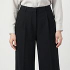 Women's Black Wide-Leg Trousers, काला, small