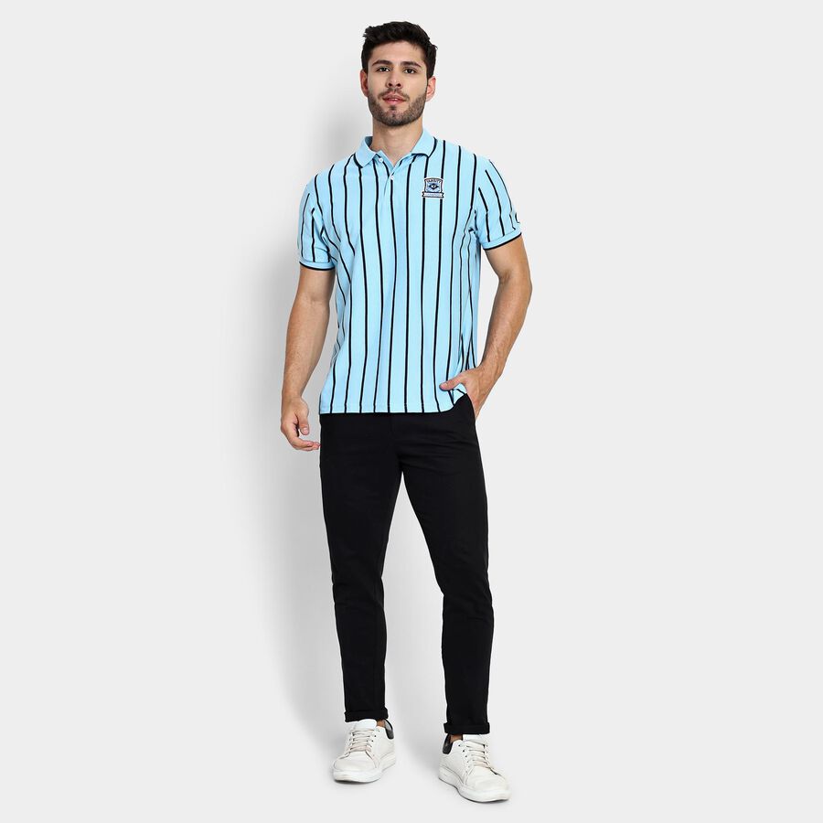 Men's Collared Half Sleeves T-Shirt , Light Blue, large image number null