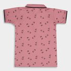 Boys' 100% Cotton Collar Half Sleeves T-Shirt, हल्का गुलाबी, small image number null
