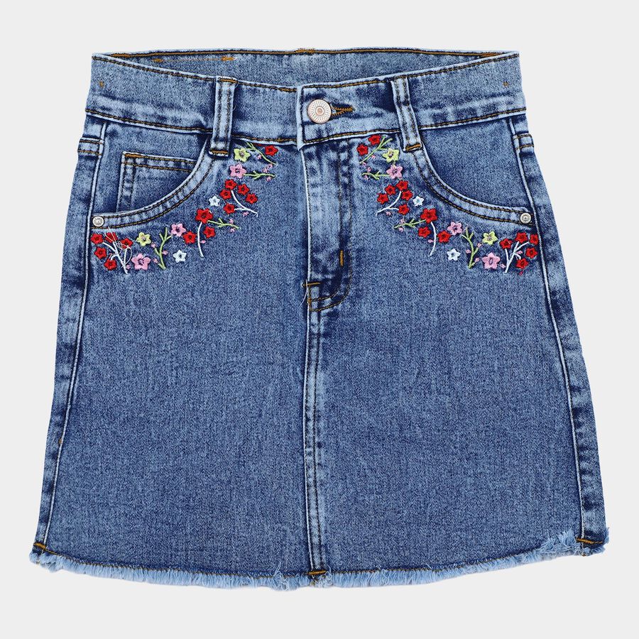 Girls' Skirt, Mid Blue, large