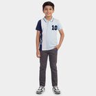 Boys Light Blue Round Neck Casual Half Sleeve T-Shirt, Light Blue, small