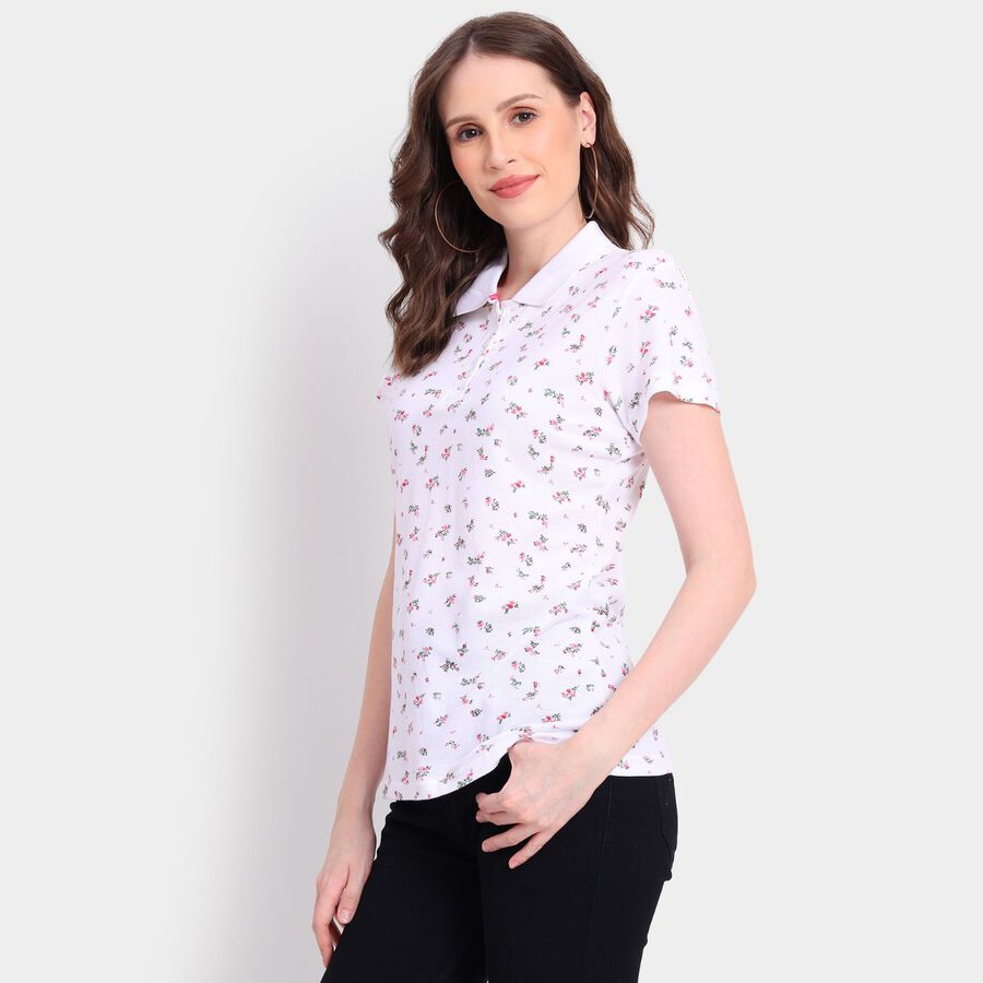 Ladies' Cotton Polo T-Shirt, Off White, large image number null