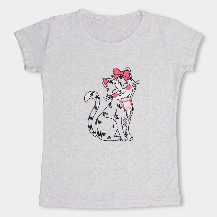 Girls' T-Shirt , Melange Light Grey, large image number null