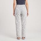 Women's Grey Straight Fit Moon Lounge Pyjama, हल्का ग्रे, small
