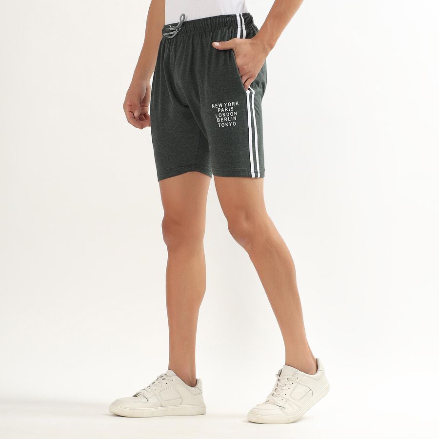 Men's Light Blue Regular Fit Placement Printed Bermuda Shorts, Olive, large image number null