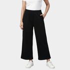Women's Black Regular Fit Side-Striped Track Pants, Black, small